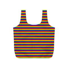 Horizontal Gay Pride Rainbow Flag Pin Stripes Full Print Recycle Bags (s)  by PodArtist