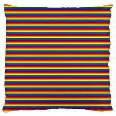 Horizontal Gay Pride Rainbow Flag Pin Stripes Standard Flano Cushion Case (one Side) by PodArtist