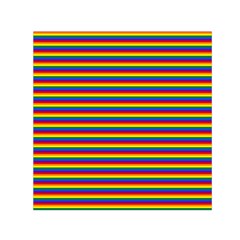 Horizontal Gay Pride Rainbow Flag Pin Stripes Small Satin Scarf (square) by PodArtist