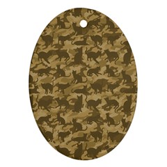 Operation Desert Cat Camouflage Catmouflage Ornament (oval) by PodArtist