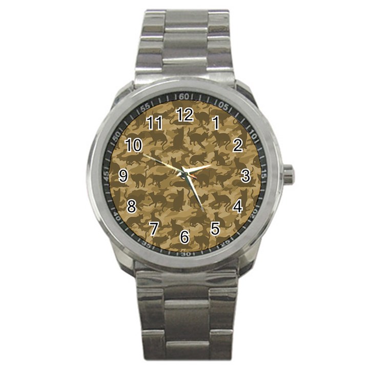 Operation Desert Cat Camouflage Catmouflage Sport Metal Watch