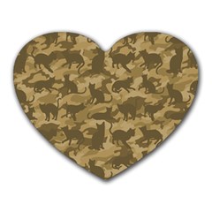 Operation Desert Cat Camouflage Catmouflage Heart Mousepads by PodArtist