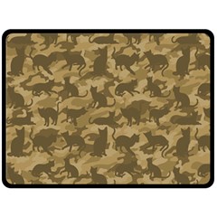 Operation Desert Cat Camouflage Catmouflage Fleece Blanket (large)  by PodArtist