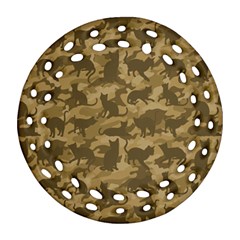 Operation Desert Cat Camouflage Catmouflage Ornament (round Filigree) by PodArtist