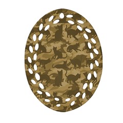 Operation Desert Cat Camouflage Catmouflage Ornament (oval Filigree) by PodArtist