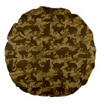 Operation Desert Cat Camouflage Catmouflage Large 18  Premium Flano Round Cushions Front