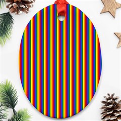 Vertical Gay Pride Rainbow Flag Pin Stripes Ornament (oval) by PodArtist