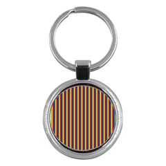 Vertical Gay Pride Rainbow Flag Pin Stripes Key Chains (round)  by PodArtist