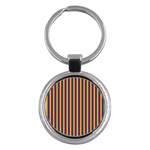 Vertical Gay Pride Rainbow Flag Pin Stripes Key Chains (Round)  Front