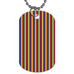 Vertical Gay Pride Rainbow Flag Pin Stripes Dog Tag (two Sides) by PodArtist