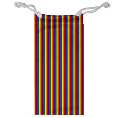 Vertical Gay Pride Rainbow Flag Pin Stripes Jewelry Bag by PodArtist