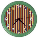 Vertical Gay Pride Rainbow Flag Pin Stripes Color Wall Clocks Front