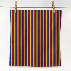 Vertical Gay Pride Rainbow Flag Pin Stripes Face Towel by PodArtist