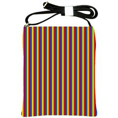 Vertical Gay Pride Rainbow Flag Pin Stripes Shoulder Sling Bags by PodArtist