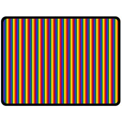 Vertical Gay Pride Rainbow Flag Pin Stripes Fleece Blanket (large)  by PodArtist