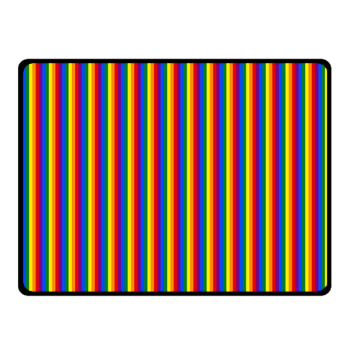 Vertical Gay Pride Rainbow Flag Pin Stripes Fleece Blanket (Small)