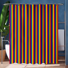 Vertical Gay Pride Rainbow Flag Pin Stripes Shower Curtain 60  X 72  (medium)  by PodArtist