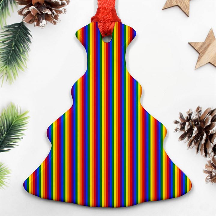 Vertical Gay Pride Rainbow Flag Pin Stripes Ornament (Christmas Tree) 