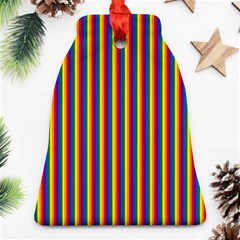 Vertical Gay Pride Rainbow Flag Pin Stripes Ornament (bell) by PodArtist