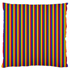 Vertical Gay Pride Rainbow Flag Pin Stripes Large Cushion Case (one Side) by PodArtist