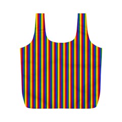 Vertical Gay Pride Rainbow Flag Pin Stripes Full Print Recycle Bags (m)  by PodArtist