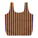 Vertical Gay Pride Rainbow Flag Pin Stripes Full Print Recycle Bags (L)  Front