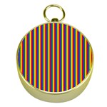 Vertical Gay Pride Rainbow Flag Pin Stripes Gold Compasses Front