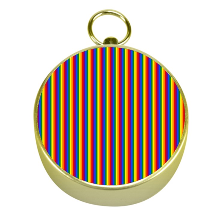 Vertical Gay Pride Rainbow Flag Pin Stripes Gold Compasses