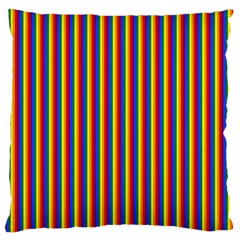 Vertical Gay Pride Rainbow Flag Pin Stripes Large Flano Cushion Case (one Side) by PodArtist