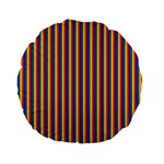 Vertical Gay Pride Rainbow Flag Pin Stripes Standard 15  Premium Flano Round Cushions Front