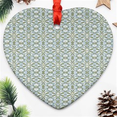 Vintage Ornate Pattern Heart Ornament (two Sides) by dflcprints