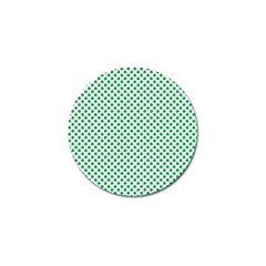 Green Shamrock Clover On White St  Patrick s Day Golf Ball Marker by PodArtist