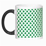 Green Shamrock Clover on White St. Patrick s Day Morph Mugs Left