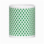 Green Shamrock Clover on White St. Patrick s Day Morph Mugs Center