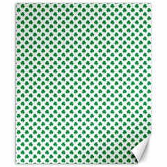 Green Shamrock Clover On White St  Patrick s Day Canvas 8  X 10  by PodArtist