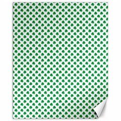 Green Shamrock Clover On White St  Patrick s Day Canvas 16  X 20   by PodArtist