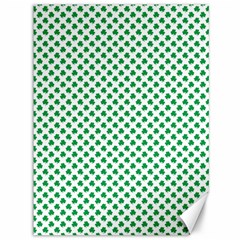 Green Shamrock Clover On White St  Patrick s Day Canvas 36  X 48   by PodArtist