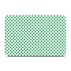 Green Shamrock Clover On White St  Patrick s Day Plate Mats by PodArtist