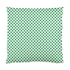 Green Shamrock Clover On White St  Patrick s Day Standard Cushion Case (one Side) by PodArtist