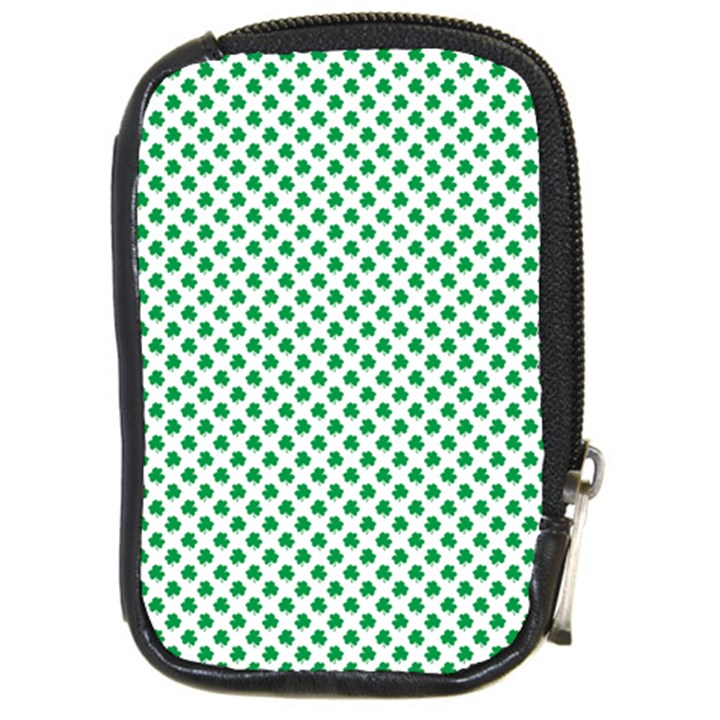 Green Shamrock Clover on White St. Patrick s Day Compact Camera Cases