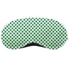 Green Shamrock Clover On White St  Patrick s Day Sleeping Masks by PodArtist