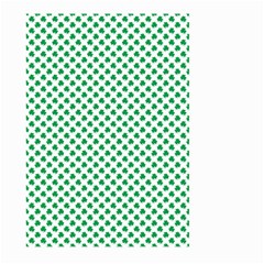 Green Shamrock Clover On White St  Patrick s Day Large Garden Flag (two Sides) by PodArtist