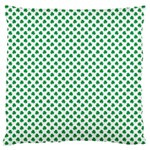 Green Shamrock Clover on White St. Patrick s Day Large Cushion Case (One Side) Front