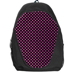 Small Hot Pink Irish Shamrock Clover On Black Backpack Bag