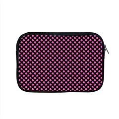 Small Hot Pink Irish Shamrock Clover On Black Apple Macbook Pro 15  Zipper Case by PodArtist