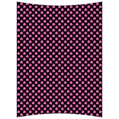 Small Hot Pink Irish Shamrock Clover On Black Back Support Cushion by PodArtist