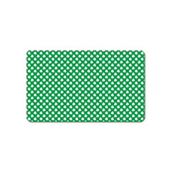  White Shamrocks On Green St  Patrick s Day Ireland Magnet (name Card) by PodArtist