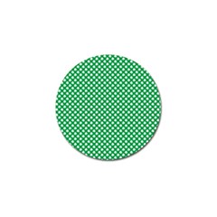  White Shamrocks On Green St  Patrick s Day Ireland Golf Ball Marker by PodArtist