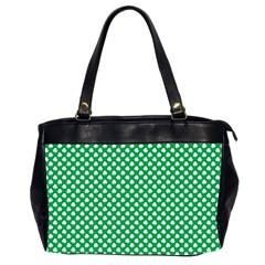  White Shamrocks On Green St  Patrick s Day Ireland Office Handbags (2 Sides)  by PodArtist