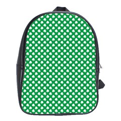  White Shamrocks On Green St  Patrick s Day Ireland School Bag (xl) by PodArtist